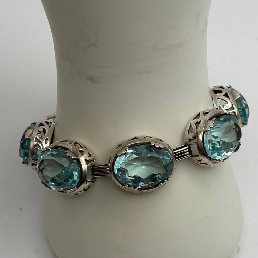 Silpada Agua Glass 925 Sterling Silver Bracelet